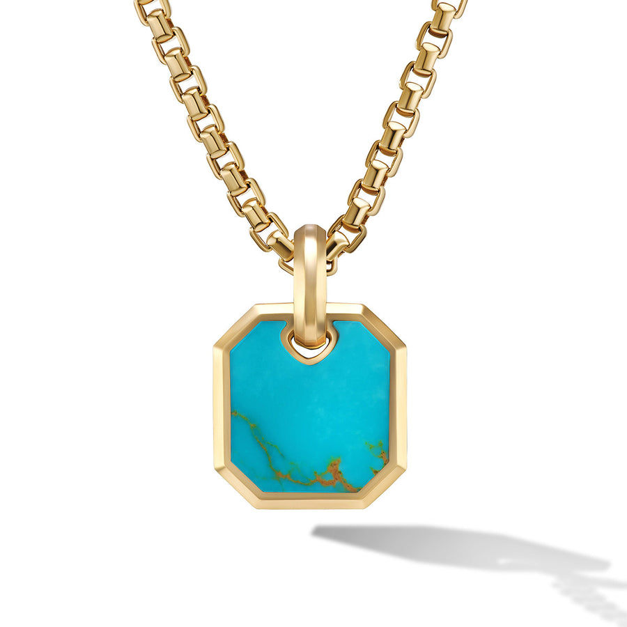 Roman Amulet in 18K Yellow Gold with Turquoise