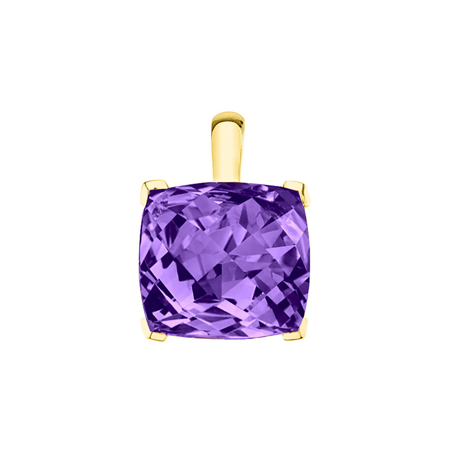 14K Yellow Gold Amethyst Pendant