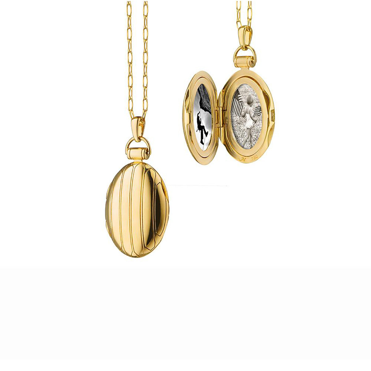 Oval Pinstripe Locket | Schwarzschild Jewelers
