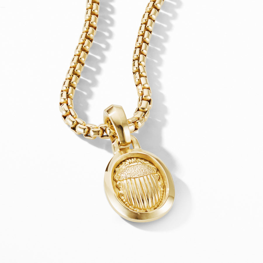 Petrvs Small Scarab Pendant in 18K Yellow Gold