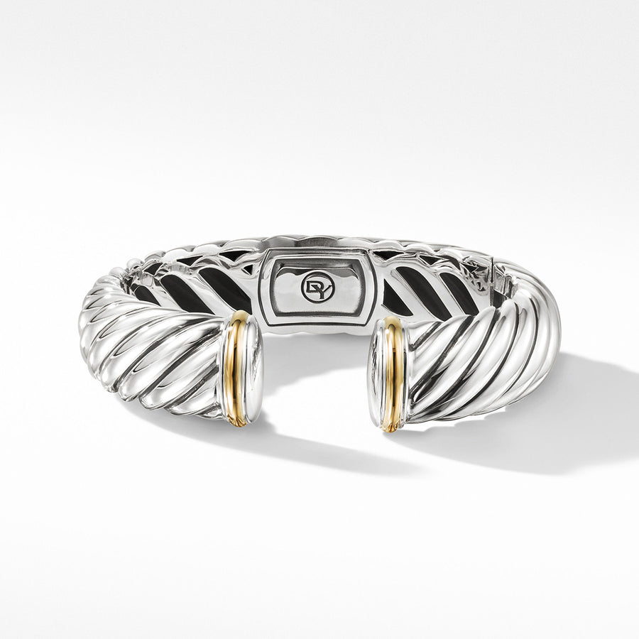 Sculpted Cable Bracelet with an accent of 18K Gold