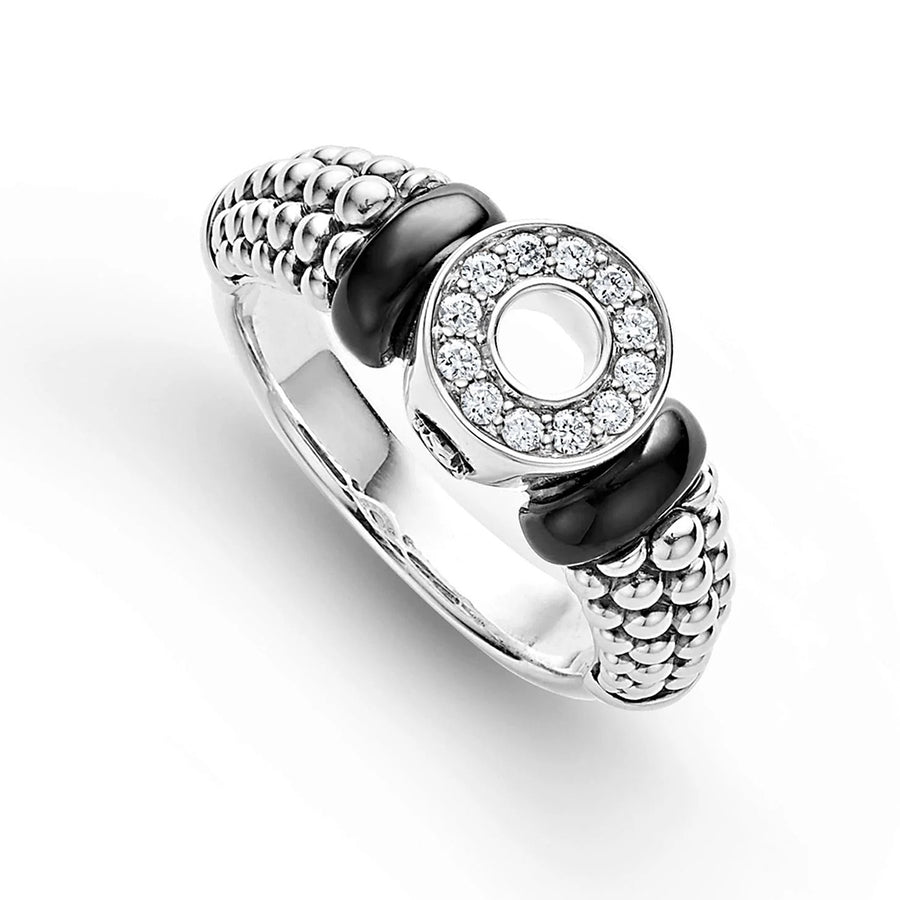 Ceramic and Diamond Circle Ring