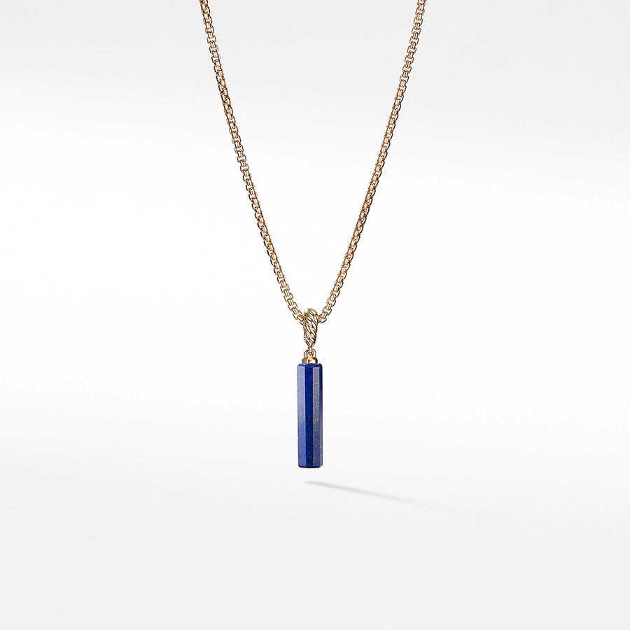 Barrel Charm in Lapis Lazuli with 18K Gold