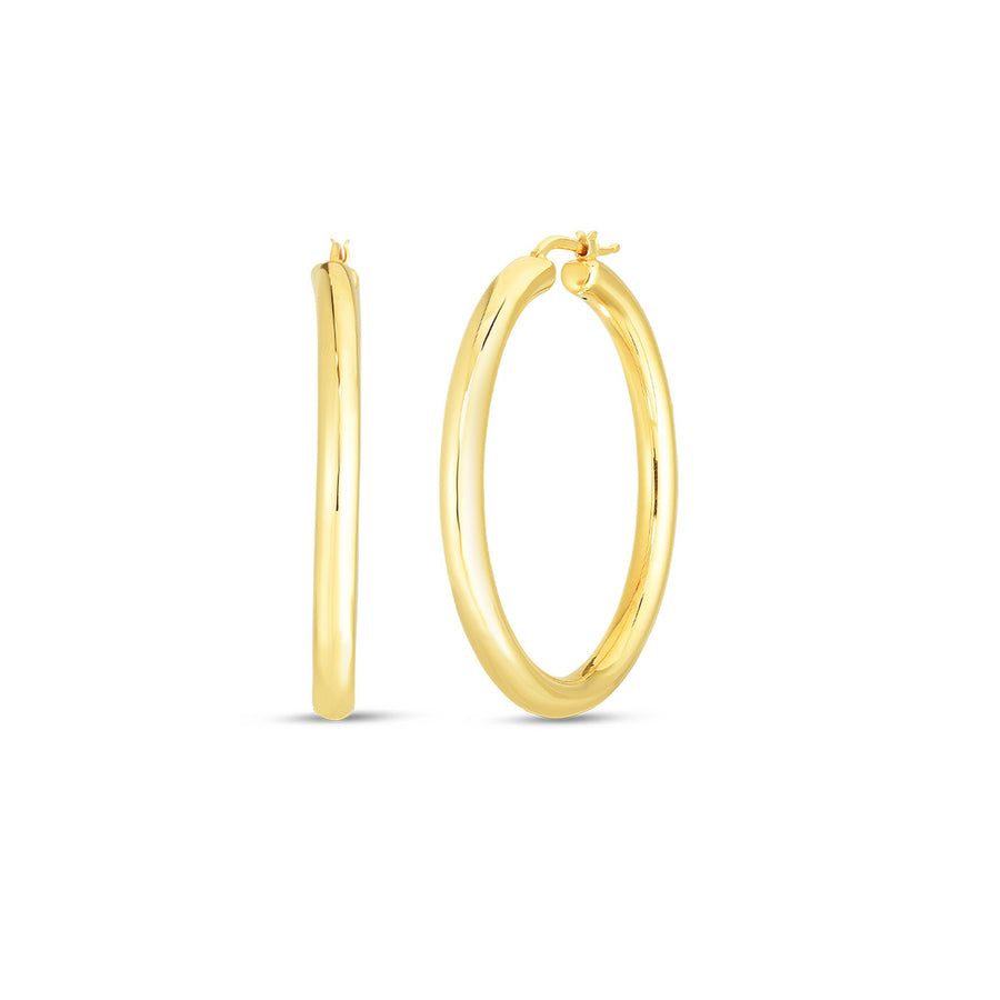 18K Y Classic 40mm Thick Hoop Earrings