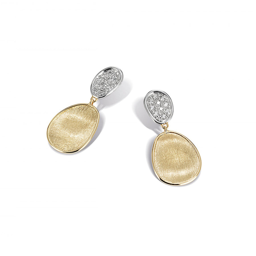 18K Yellow Gold and Diamond Petite Double Drop Earrings
