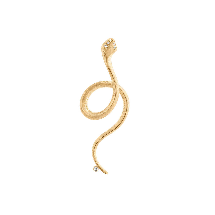Snakes Left Earring in Yellow Gold with Diamonds