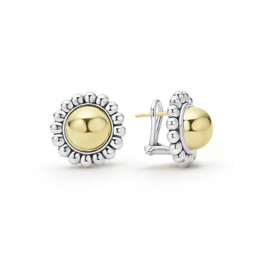 Gold Caviar Omega Clip Earrings