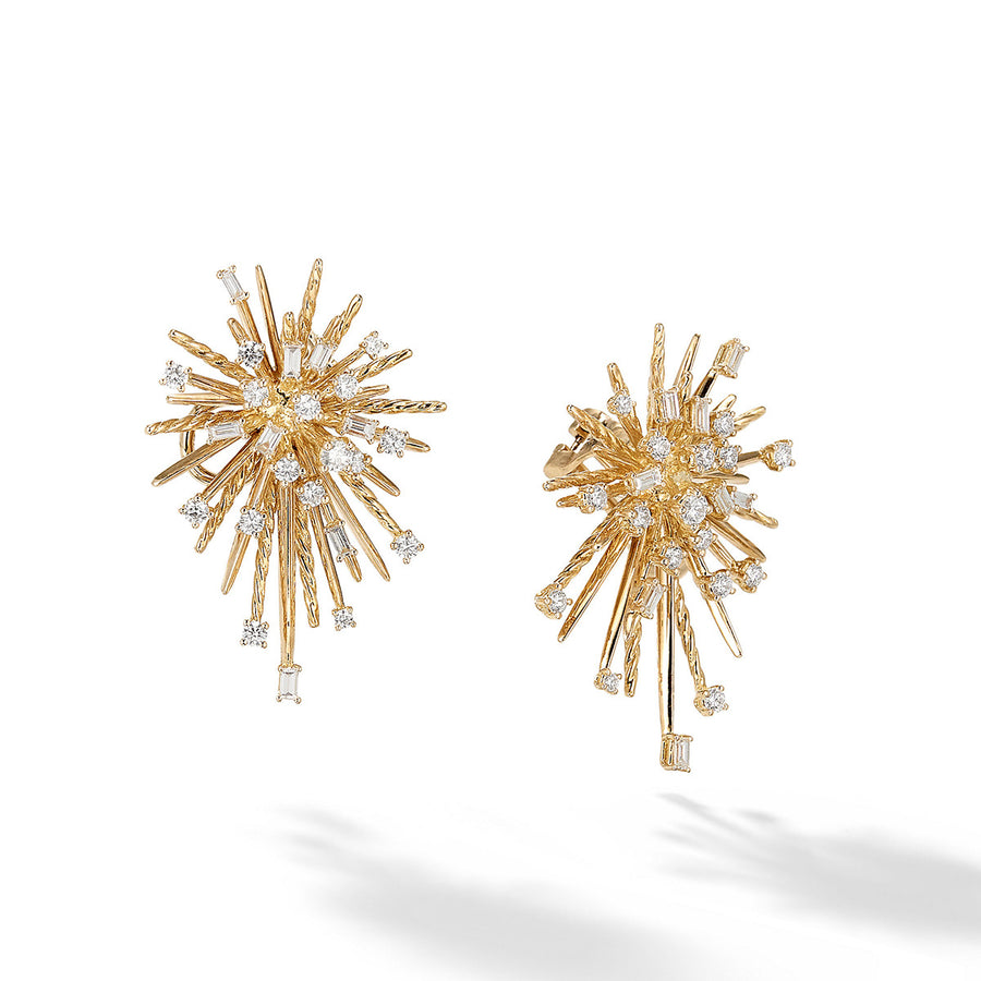 Supernova Climber Earrings with Diamonds in 18K Gold