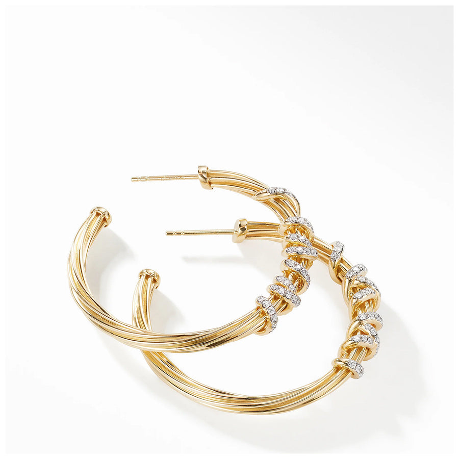 Helena Large Hoop Earring in 18K Yellow Gold with Diamonds