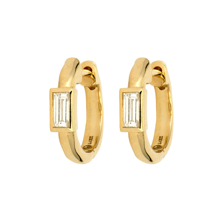Classic Baguette Huggie Hoops