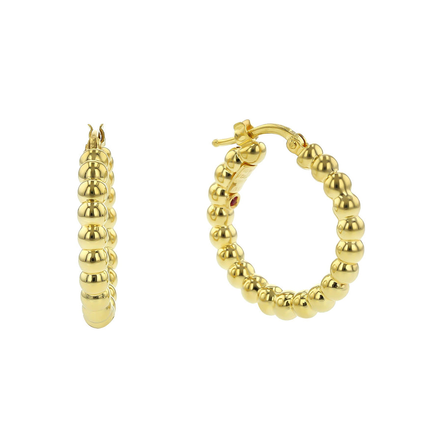 Perfect Gold Hoops Medium Bead Earrings, 22mm