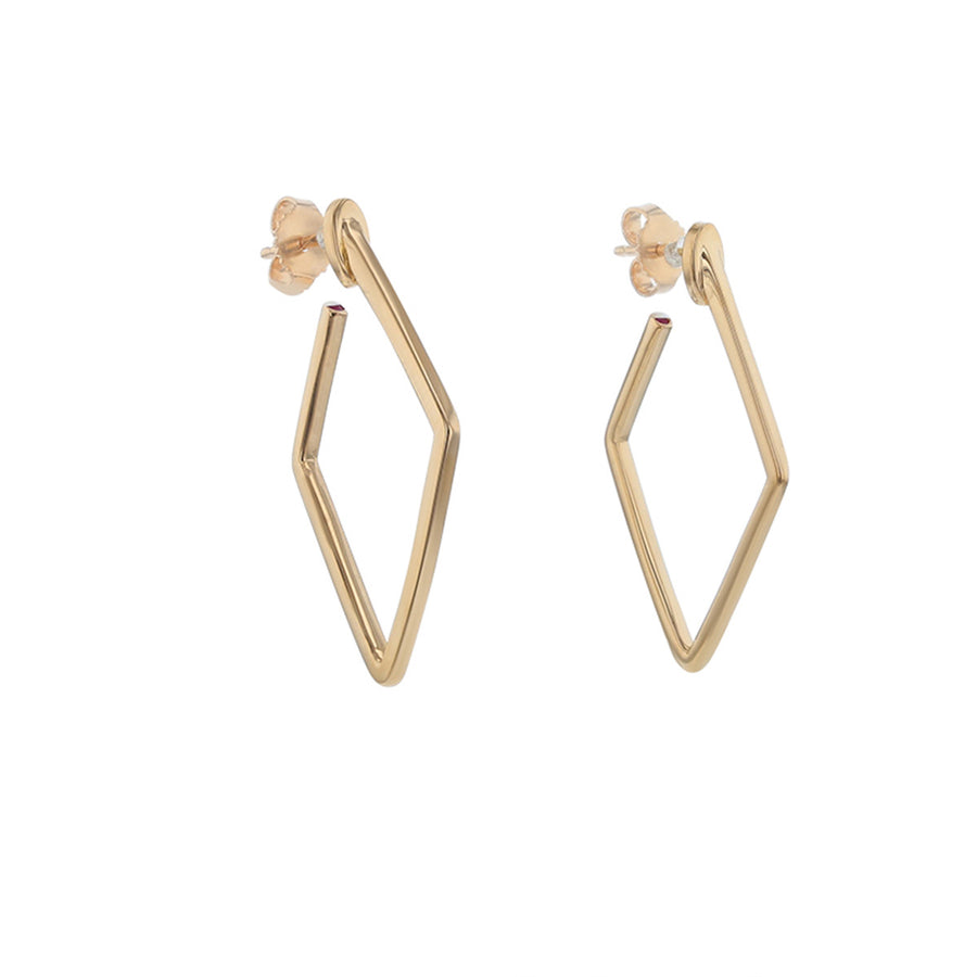 18K Gold Small Square Hoop Earrings