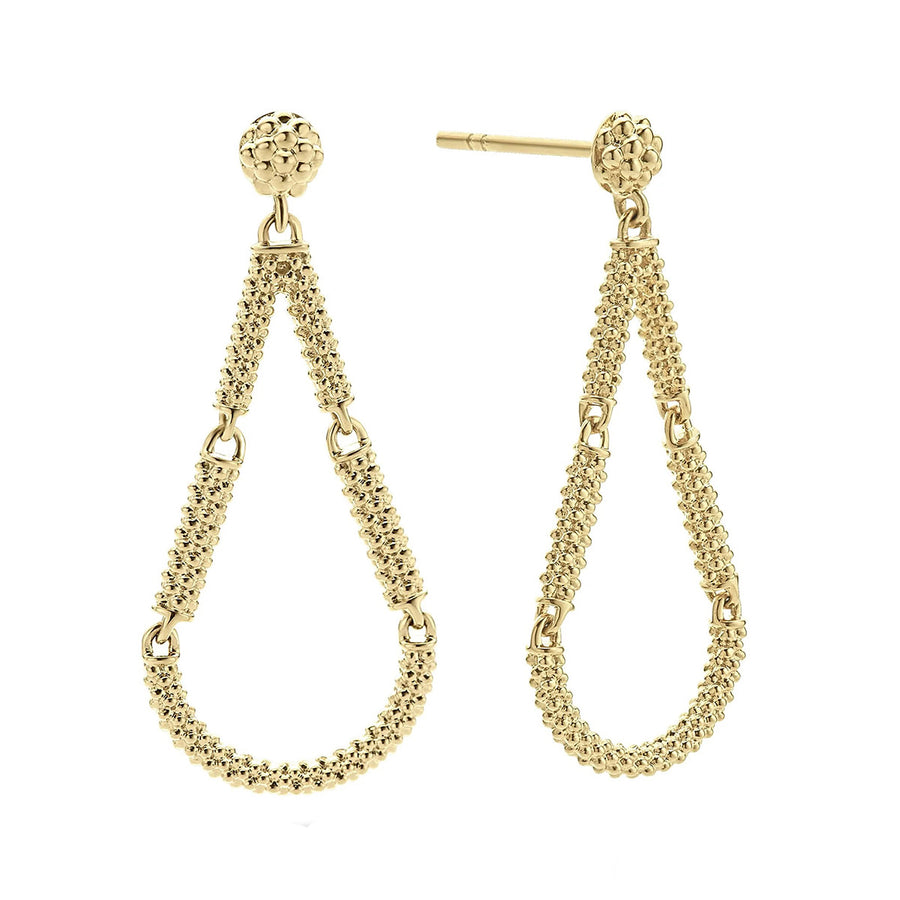 Petite Superfine Caviar Tear Drop Earrings