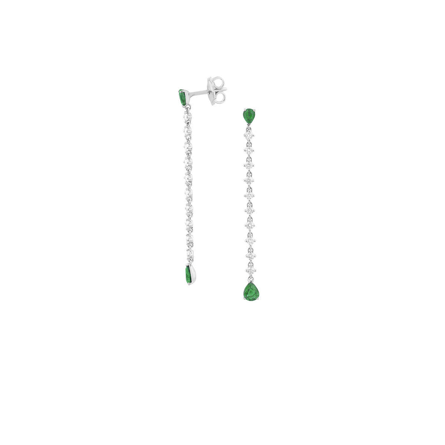Pendant Earrings with Emeralds and Diamonds