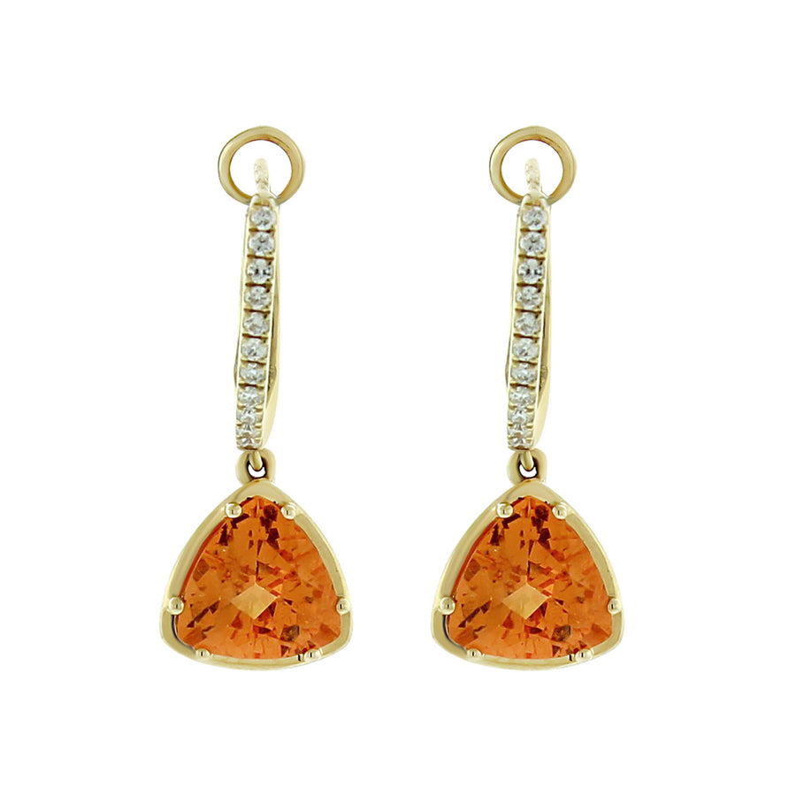 Spessartite Garnet Diamond Earrings with Leverbacks