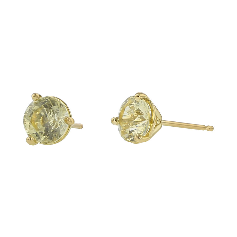 18K Yellow Gold Yellow Sapphire Stud Earrings