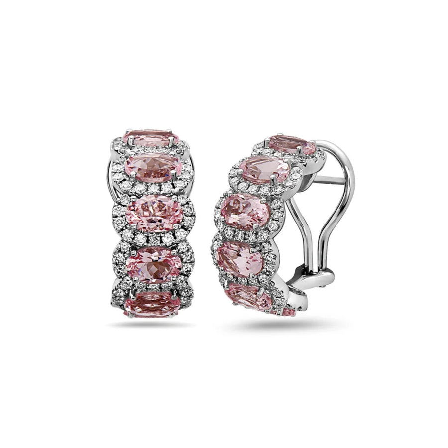 Pastel Diamond Hoop Earrings