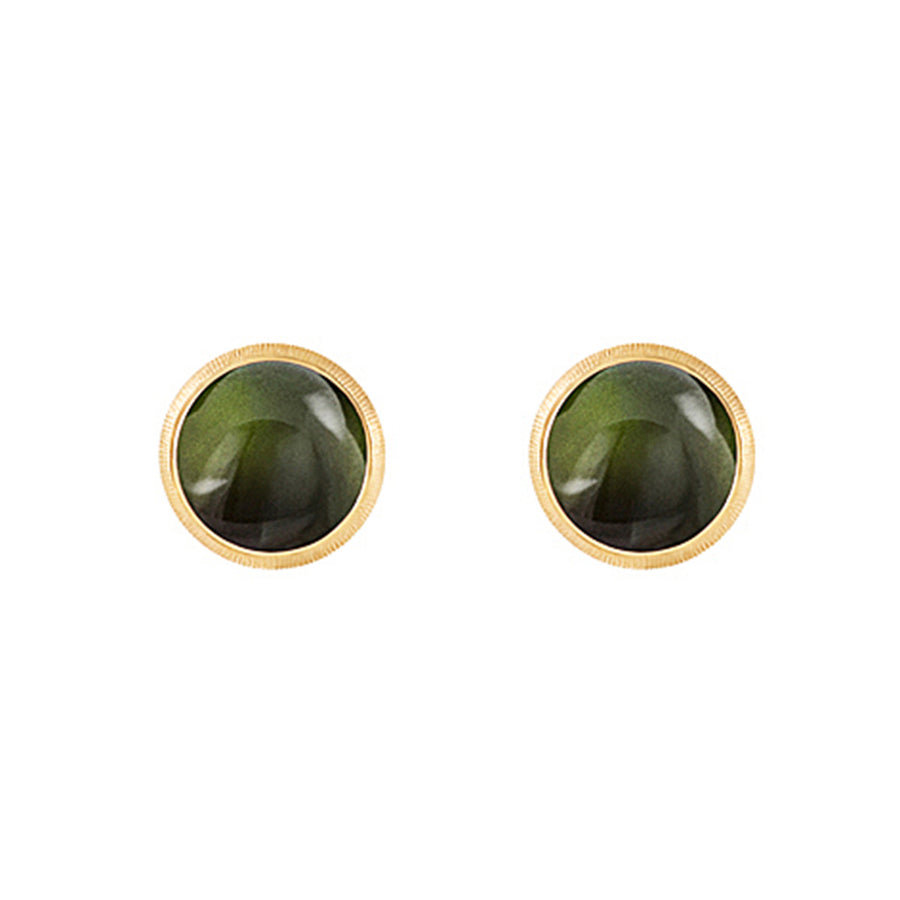 Lotus Earrings in 18K Yellow Gold with Tourmaline