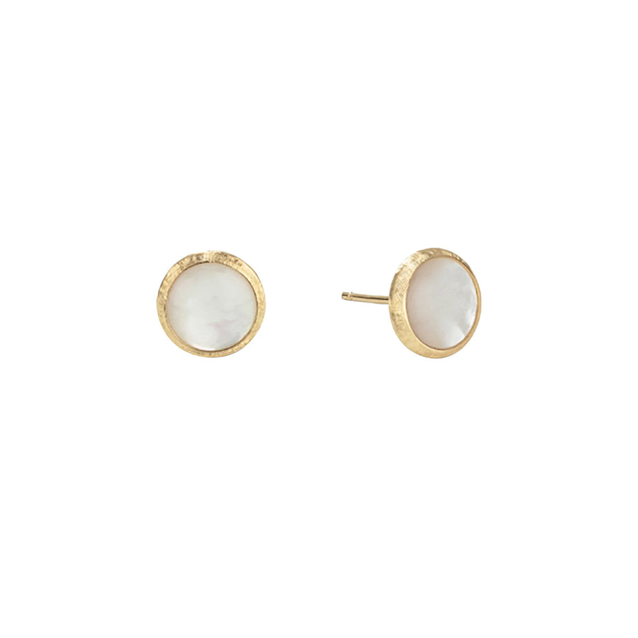 18K Yellow Gold Mother of Pearl Stud Earrings