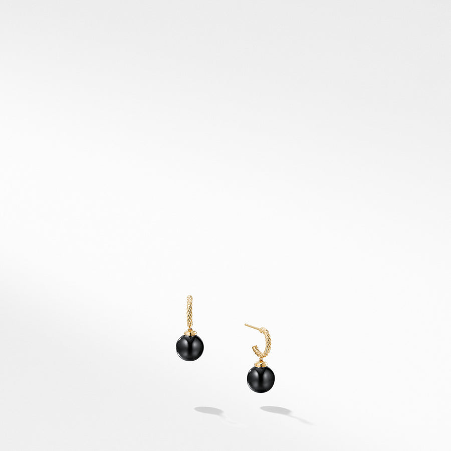 Hoop Earring with Black Onyx in 18K Gold