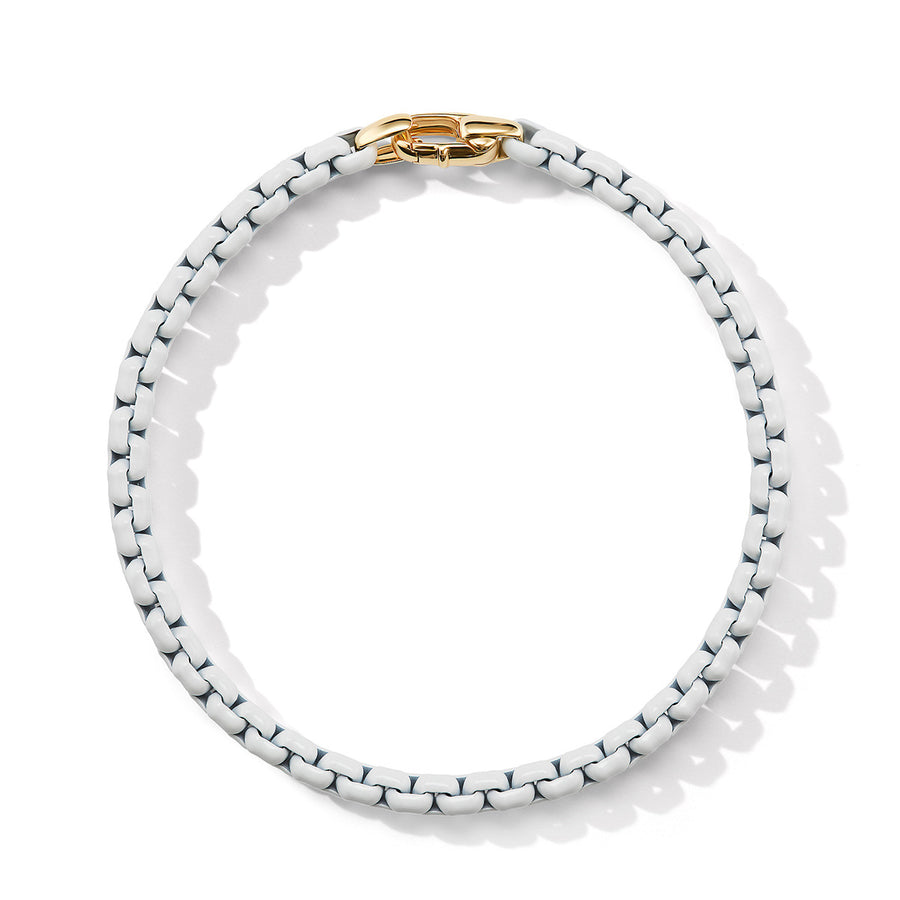 Chain Bracelet in White with 14K Yellow Gold Accent
