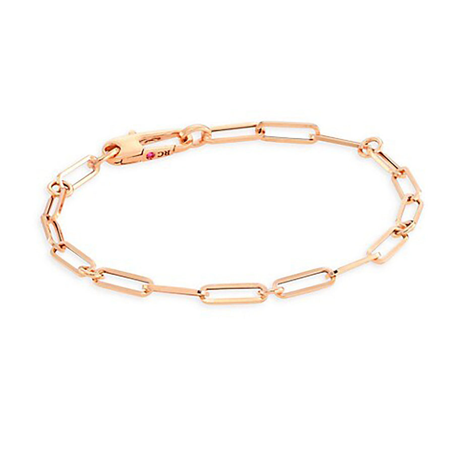 18k Rose Gold Fine Paperclip Bracelet