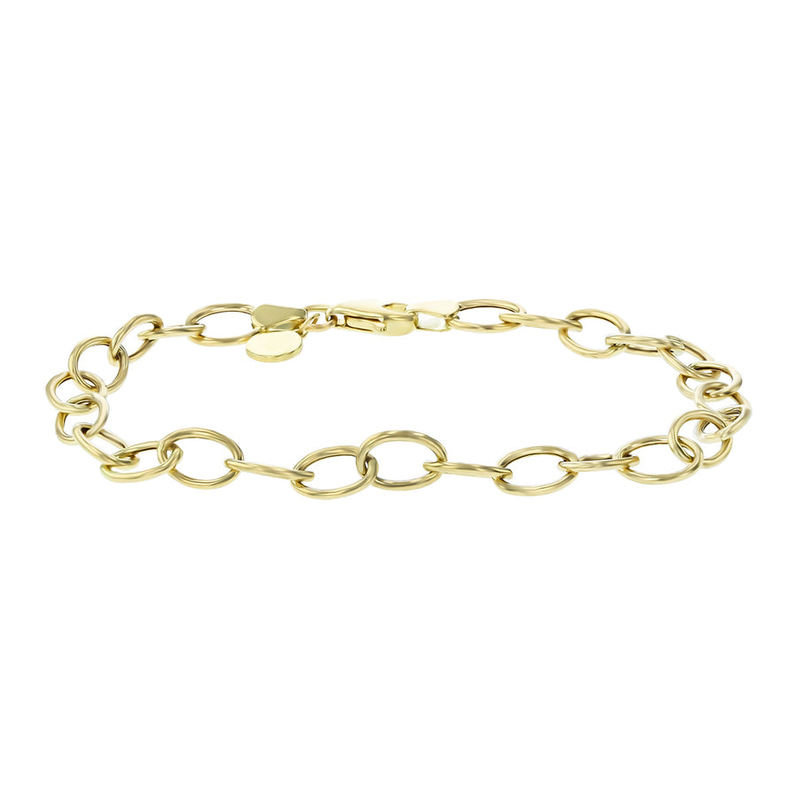 14K Yellow Gold Classic Large Oval Loop Chain Bracelet