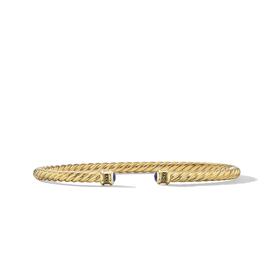 Cablespira Cuff Bracelet in 18K Yellow Gold with Lapis