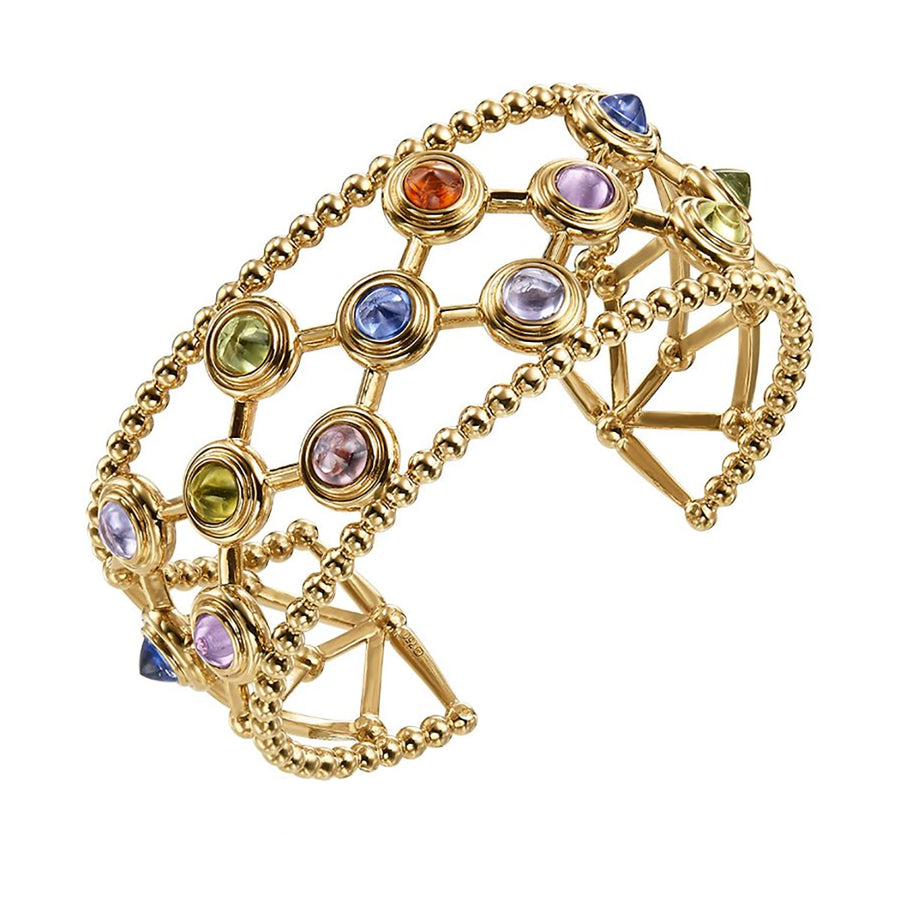 Nutmeg Collection Multi Color Sapphire Cuff Bracelet