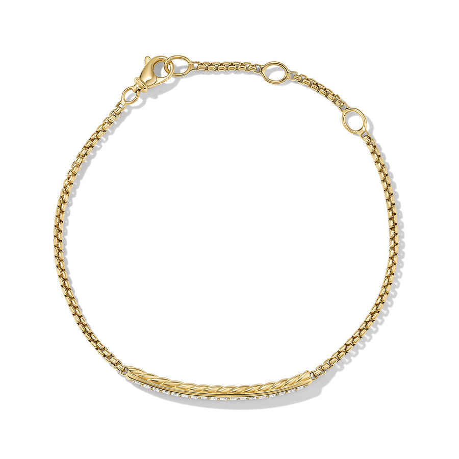 Petite Pave Bar Bracelet in 18K Yellow Gold with Diamonds