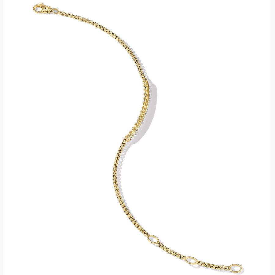 Petite Pave Bar Bracelet in 18K Yellow Gold with Diamonds
