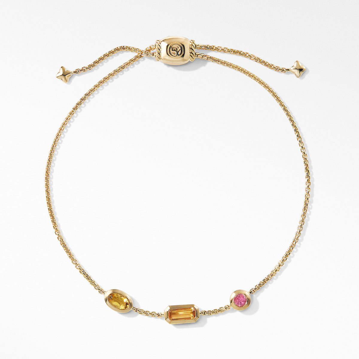 Novella Chain Bracelet in Citrine Yellow Beryl and Pink Tourmaline