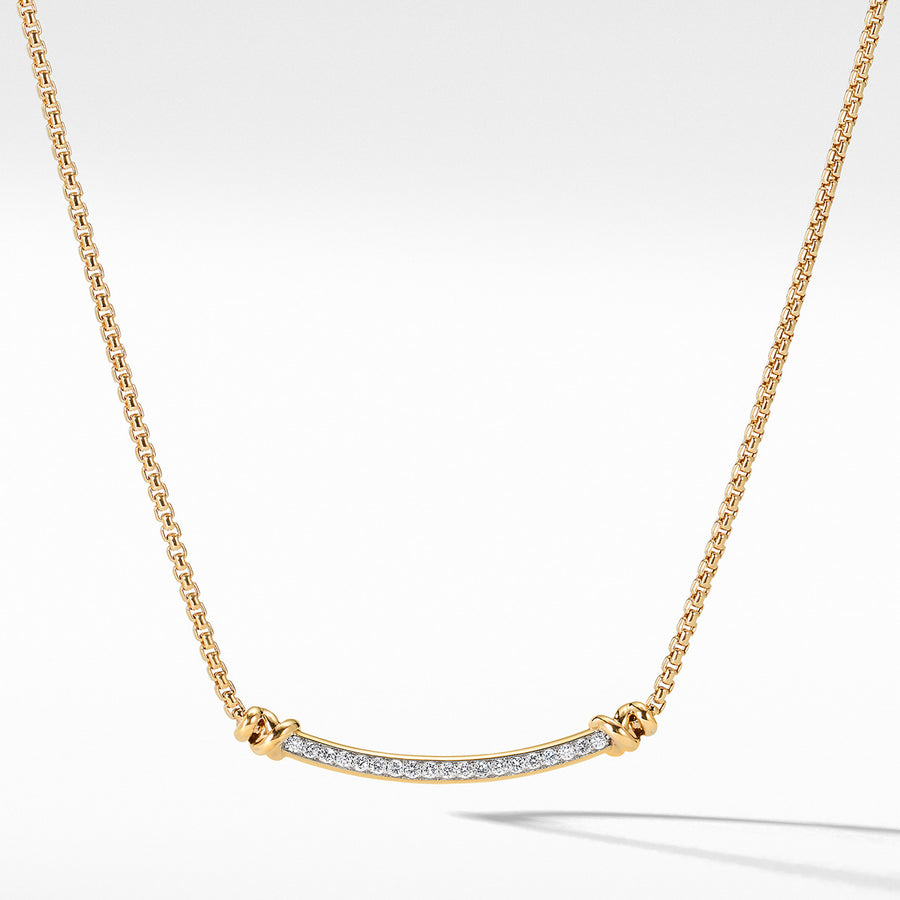 Petite Helena Station Necklace in 18K Yellow Gold with Diamonds
