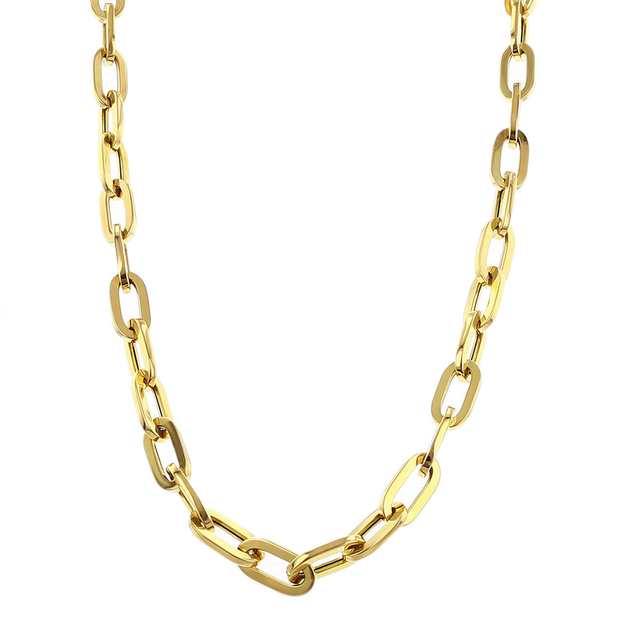 18K Gold Oro Classic Flat Link Necklace