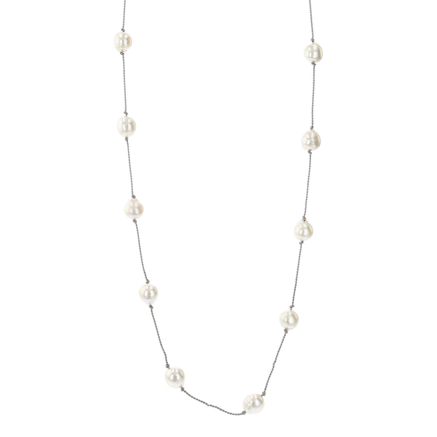 18-Inch Freshwater Pearl Tin Cup Necklace