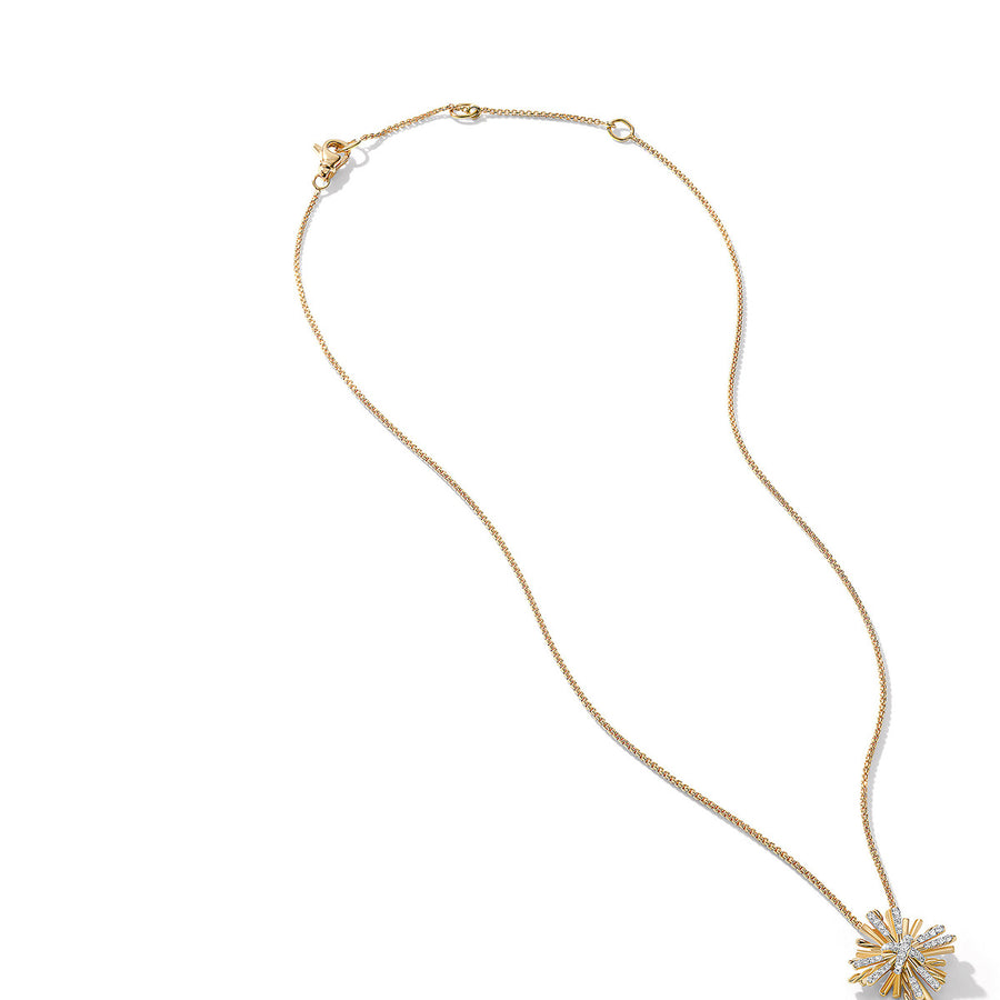 Angelika Maltese Pendant Necklace in 18K Yellow Gold with Pave Diamonds