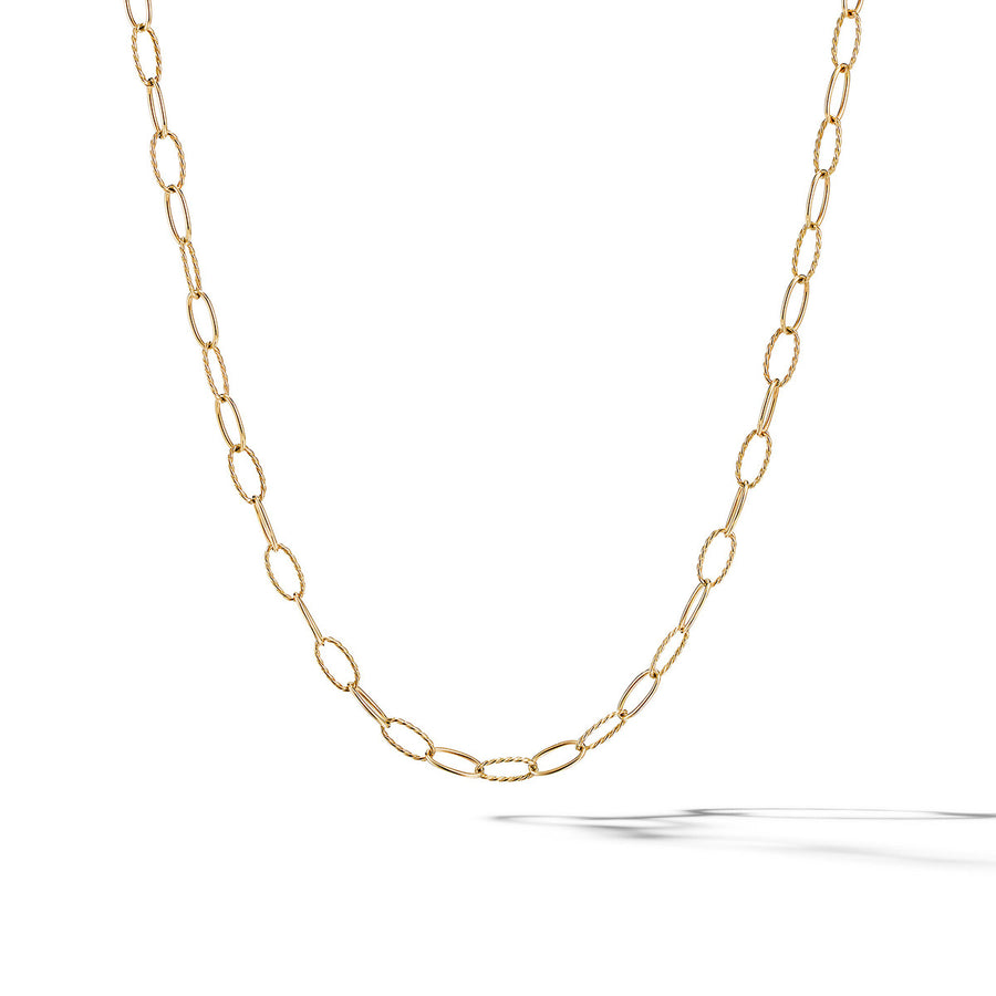 Stax Elongated Oval Link Necklace in 18K Yellow Gold