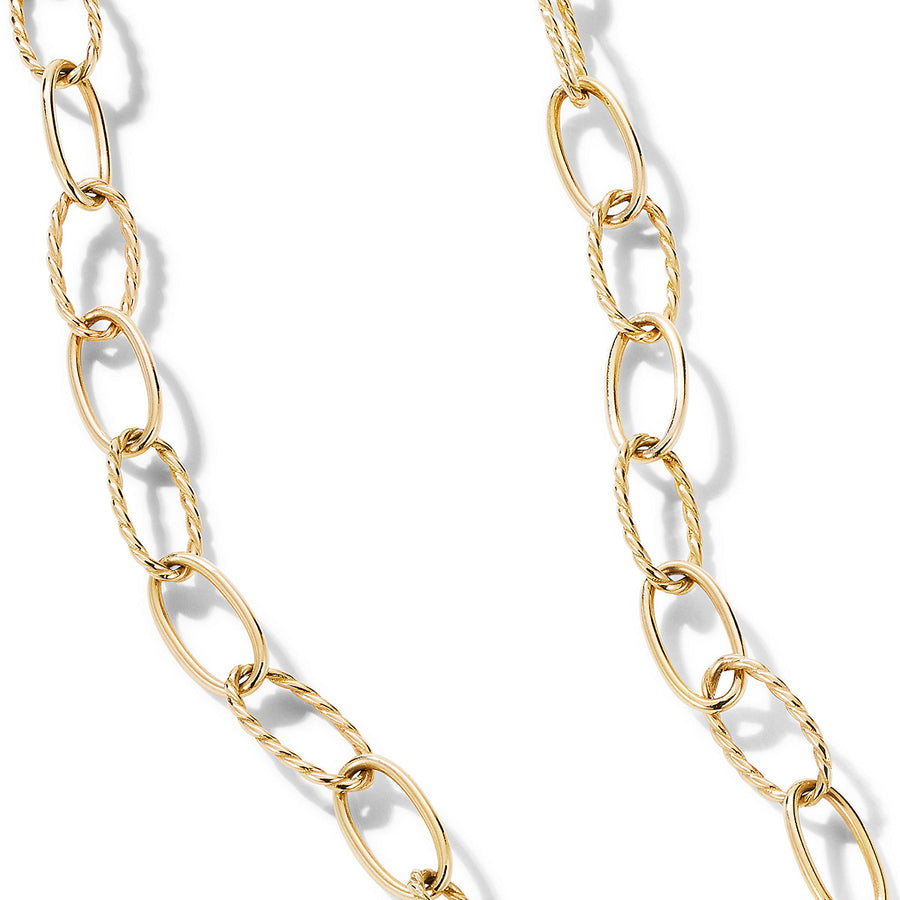 Stax Elongated Oval Link Necklace in 18K Yellow Gold
