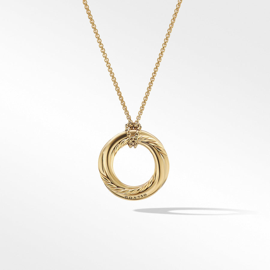 Pave Crossover Pendant Necklace in 18K Yellow Gold with Diamonds