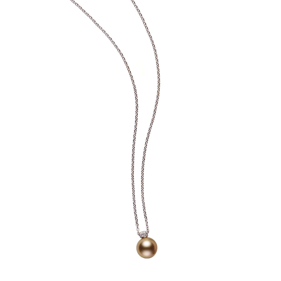 Golden South Sea Pearl and Diamond Pendant Necklace