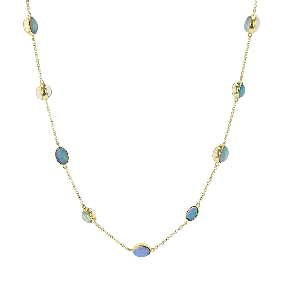 18-Inch Cabochon Opal Multi Station Necklace