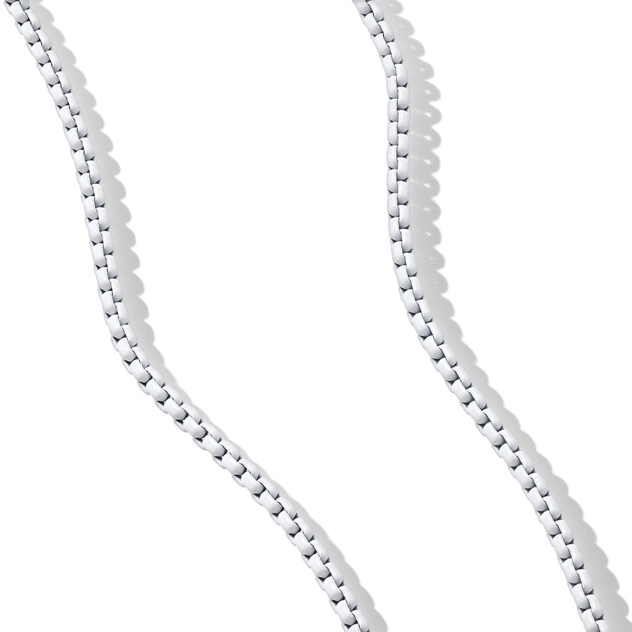 DY Bel Aire Box Chain Necklace in White with 14K Yellow Gold Accent