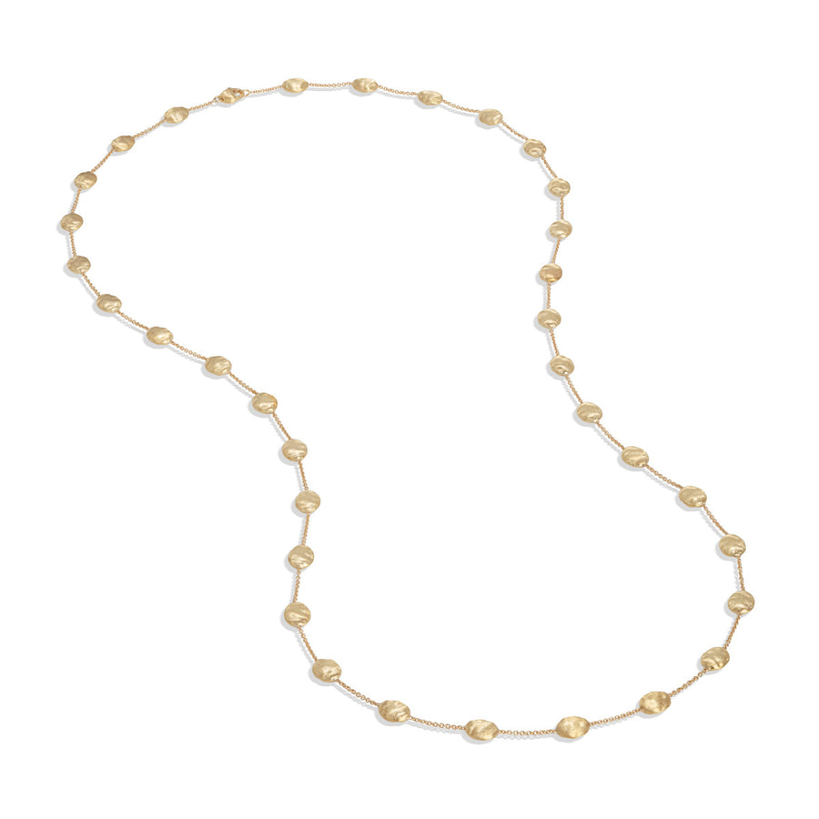 18K Yellow Gold Large Bead Long Necklace