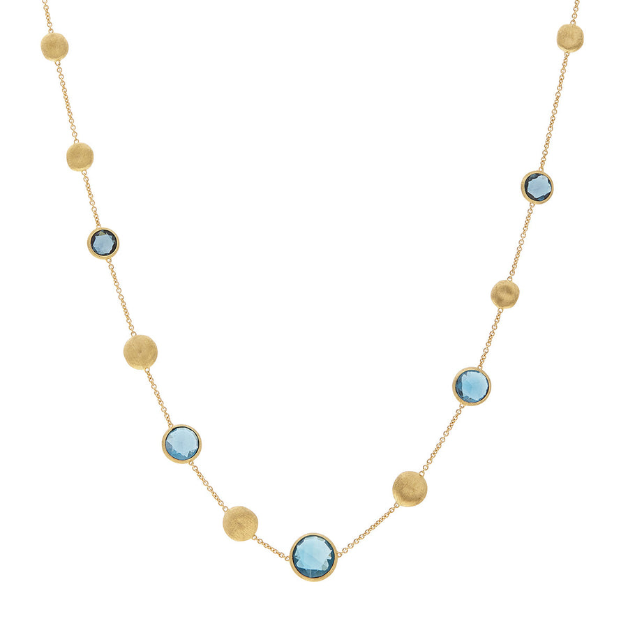 18k Yellow Gold and London Blue Topaz Short Necklace