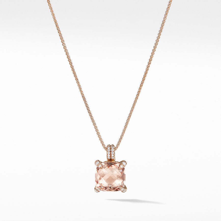 Chatelaine Pendant Necklace with Diamonds in 18K Rose Gold