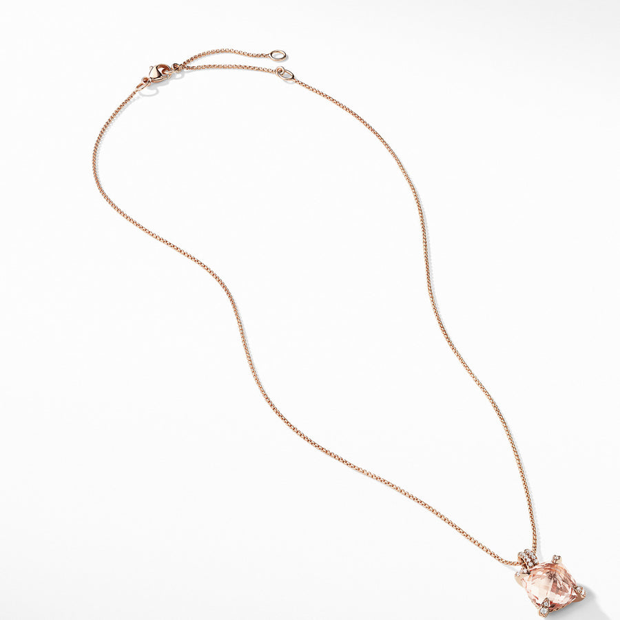 Chatelaine Pendant Necklace with Diamonds in 18K Rose Gold