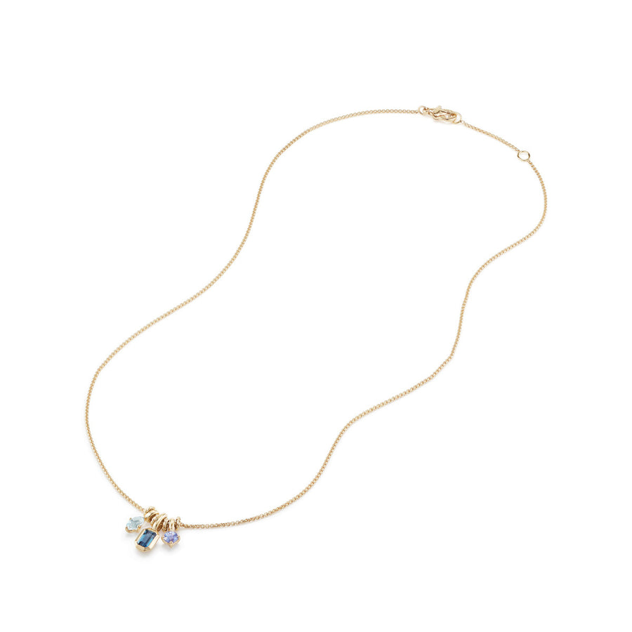 Novella Pendant Necklace with Hampton Blue Topaz, Aquamarine, and Tanzanite
