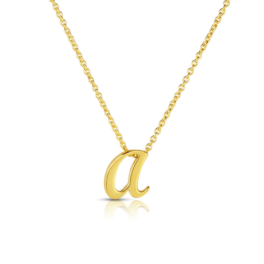 Small Script Initial A Pendant on Chain