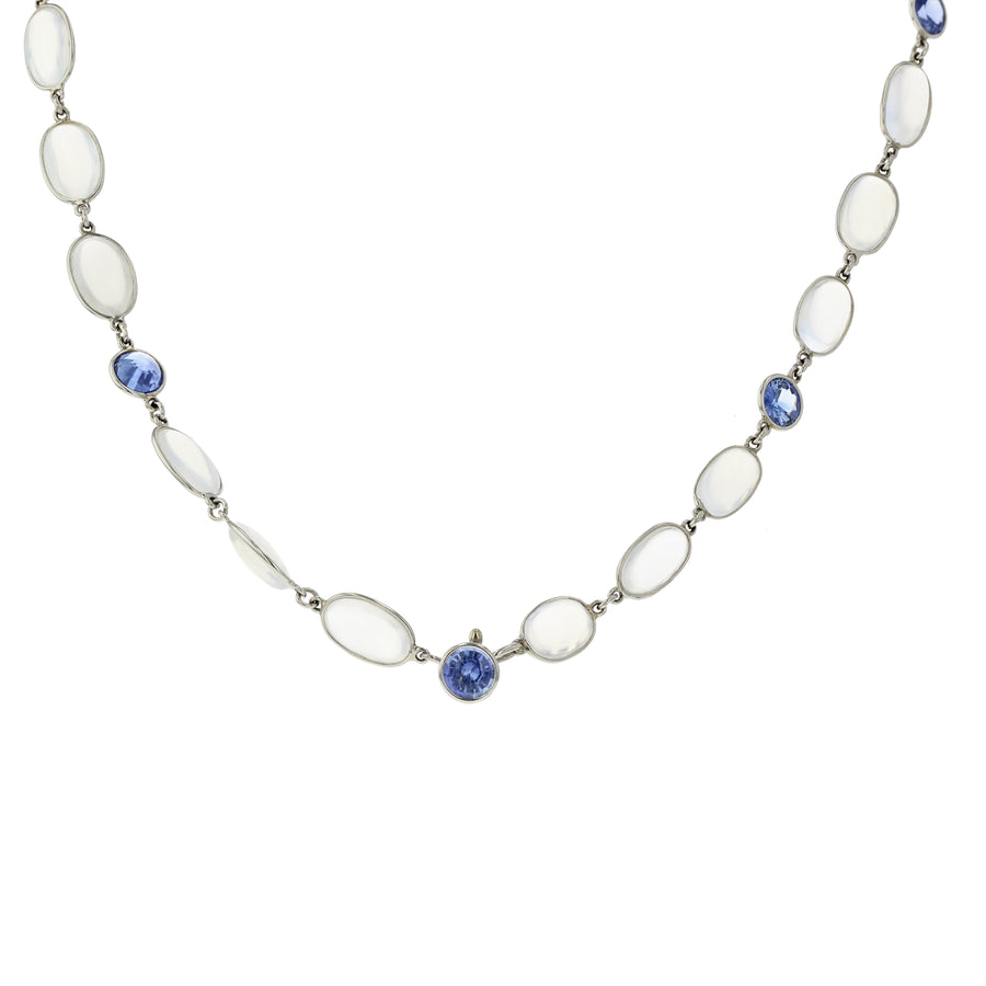 Moonstone & Sapphire Necklace