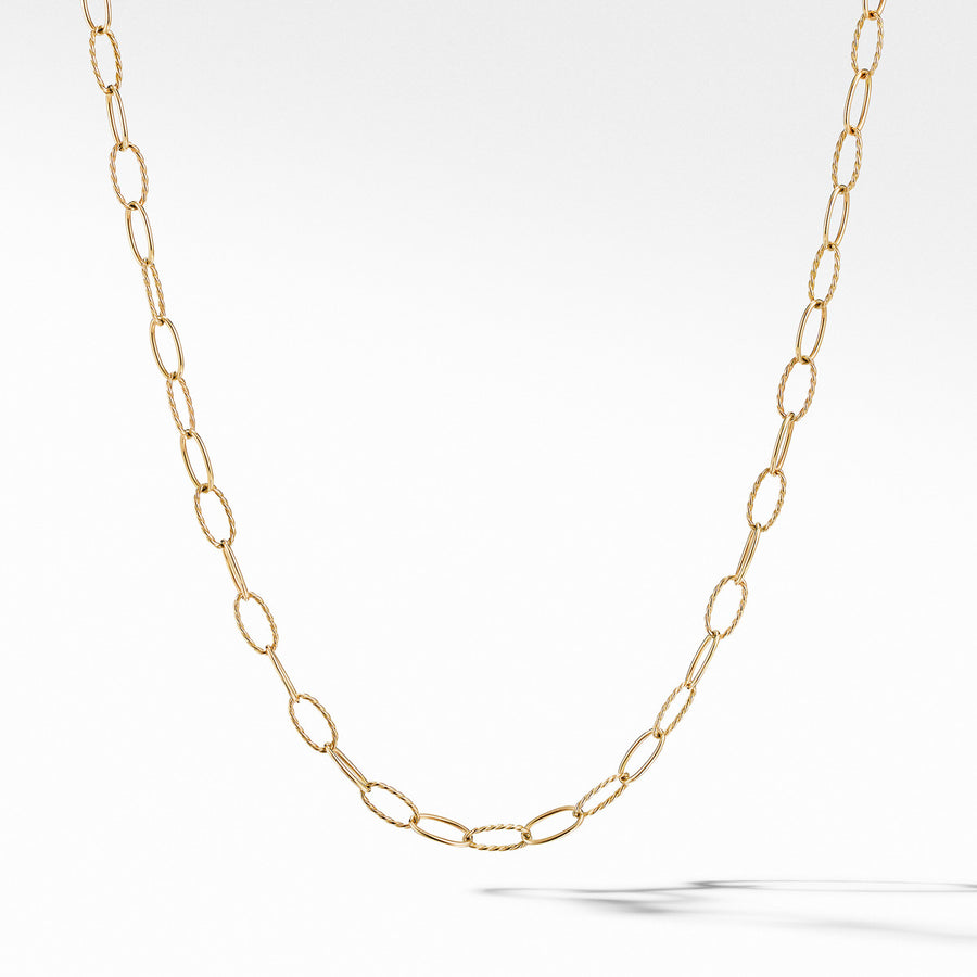 Stax Elongated Oval Link Necklace in 18K Yellow Gold
